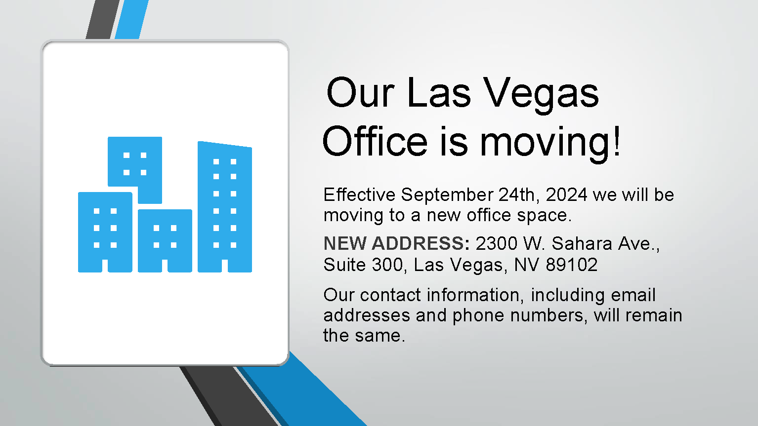 Our Las Vegas Office is moving!